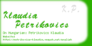 klaudia petrikovics business card